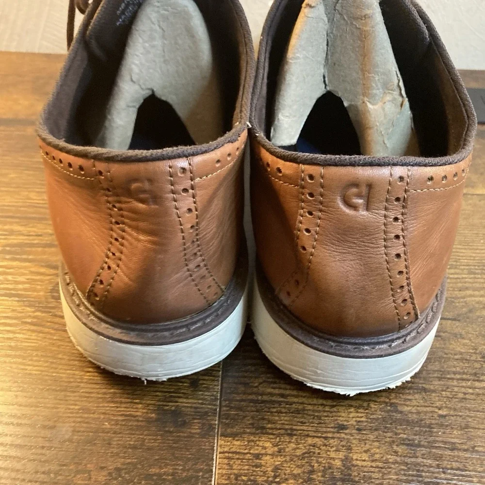 Cole Haan Grand Wingtip Oxford Brown Leather Dress Shoes Men's 12M C34120 Brogue
